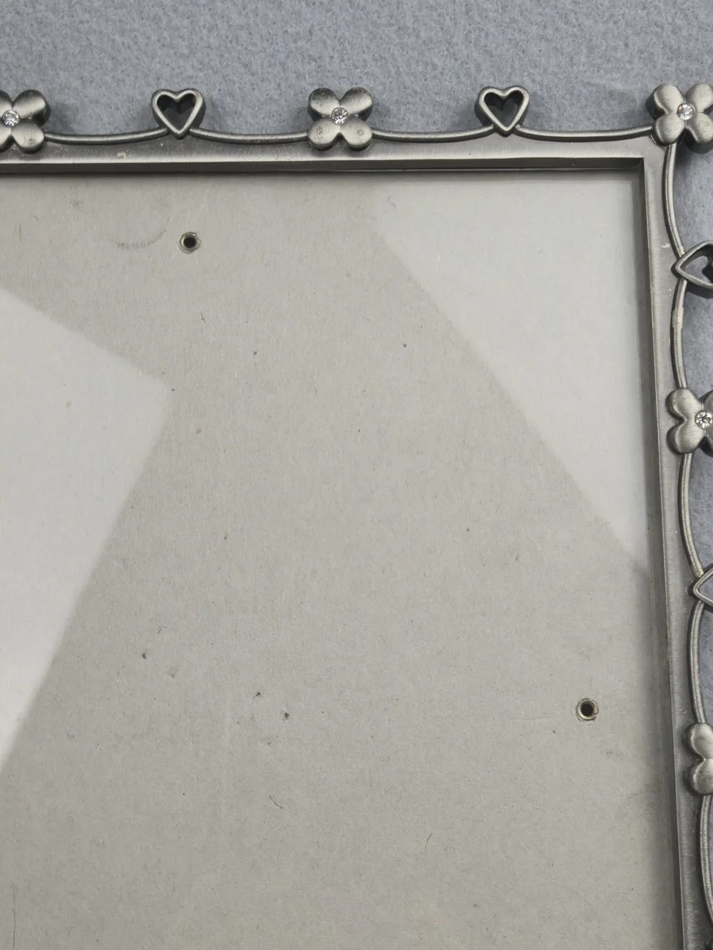 Vintage Elsa Pewter Floral Heart Frame 8x10 Cottagecore Decor